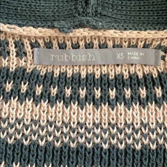 Rubbish Open Front Striped Cardigan Sweater XS - Picture 5 of 8